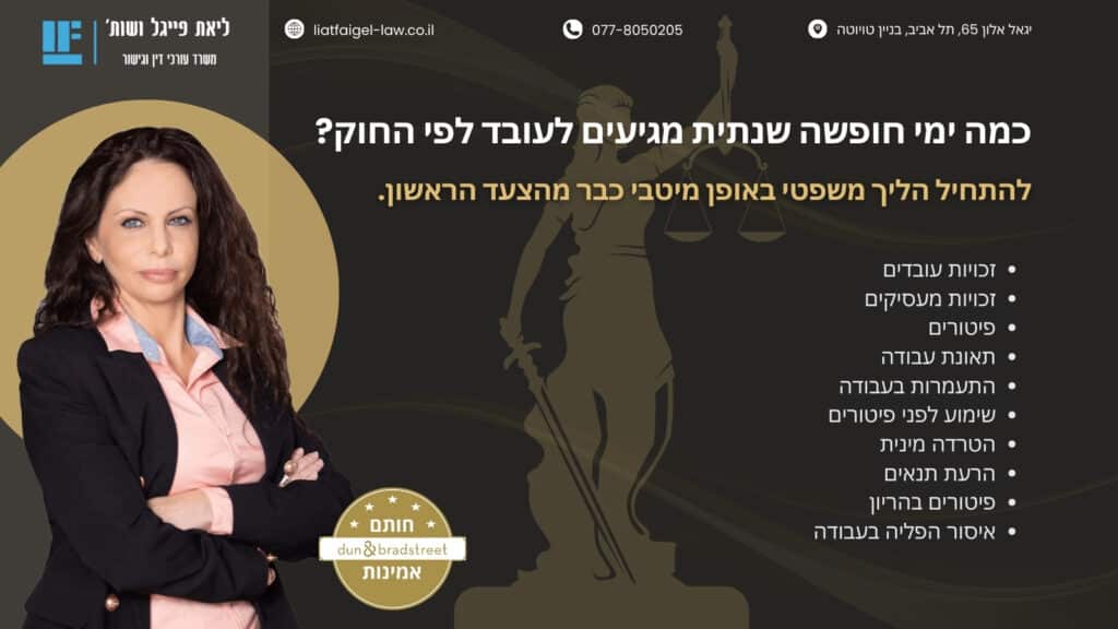 כמה ימי חופשה שנתית מגיעים לעובד לפי החוק?