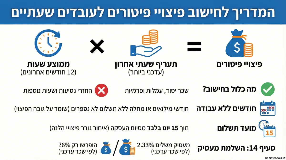 חישוב פיצויים עובדים שעתיים