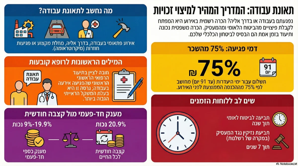 תאונת עבודה מדריך